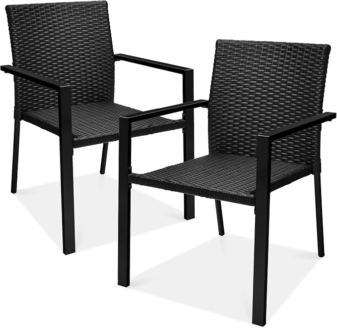 Best Choice Products Set of 2 Stackable Outdoor Wicker Dining Chairs by Unknown