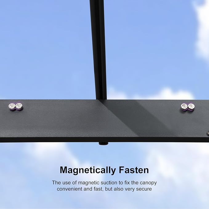 PURPLE LEAF Outdoor Pergola 10' x 13' w/Lights & Double Canopy, aluminum frame - Image 8