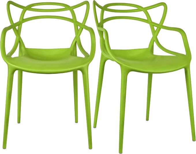 2xhome Modern Dining Chair | Stackable Indoor or Outdoor Entangled Side Chair | by 2xhome