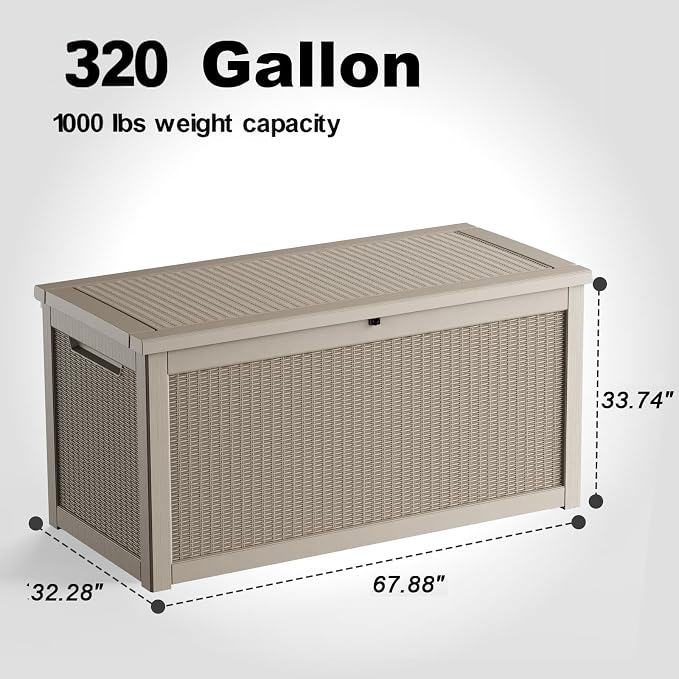 ROJIK Outdoor Storage Housing Deck Box, Waterproof Patio Furniture, Garden Tools - Image 2