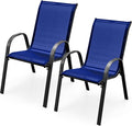 COSTWAY Patio Stackable Dining Chairs Set of 2 by COSTWAY