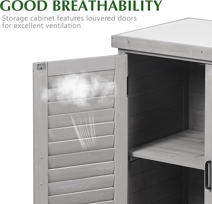 Outdoor Storage Cabinet & Potting Bench Table - Image 6