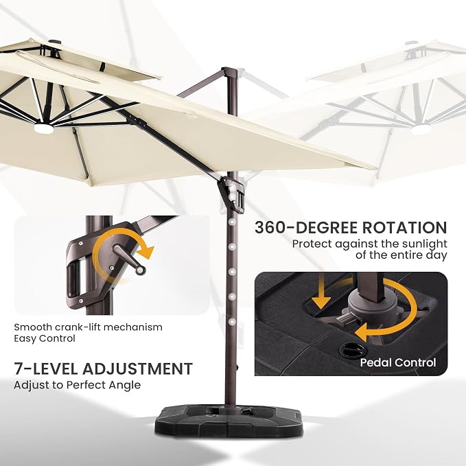 10x10 FT Outdoor Cantilever Patio Umbrella - Image 6