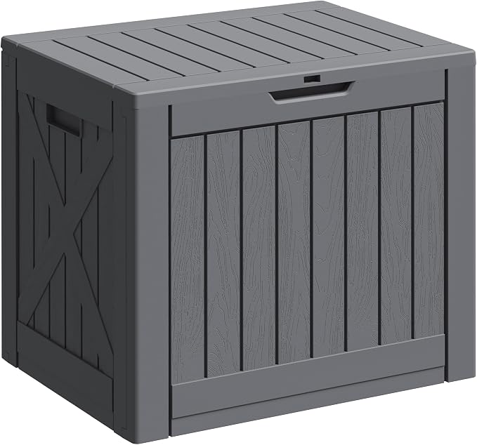 Greesum 40 Gallon Outdoor Deck Box, Resin Storage, Garden Tools, Pool Supplies by BuynowfromGreesum
