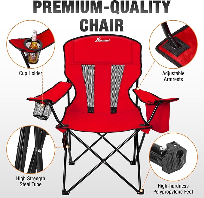 Camping Chairs for Adults 2 Pack, Folding Chair - Image 4