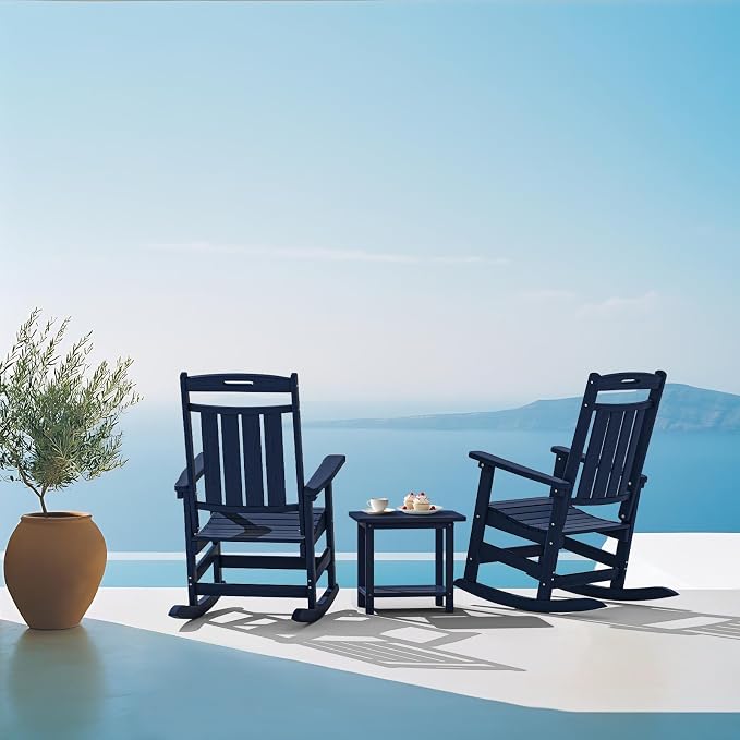 Oversized HDPE Outdoor Rocking Chair Set of 2, All-Weather, Extra Large & Extra - Image 3