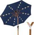 Best Choice Products 10ft Solar Market Patio Umbrella w/Woodgrain Pattern Pole by Unknown