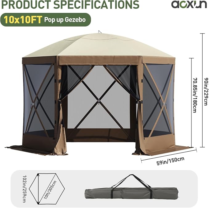 Aoxun 10x10FT Pop-up Canopy Shelter Tent - Image 6
