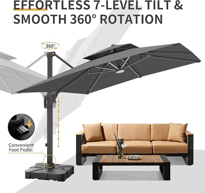 10 X 13 FT Cantilever Patio Umbrella - Image 6
