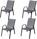 MEDIMALL Patio Chairs, Stackable Patio Chairs Set of 4, Outdoor Dining Chairs by MEDIMALL