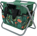 Folding Gardening Stool with Detachable Storage Tote Bag, Portable Garden Chair by GeerDuo