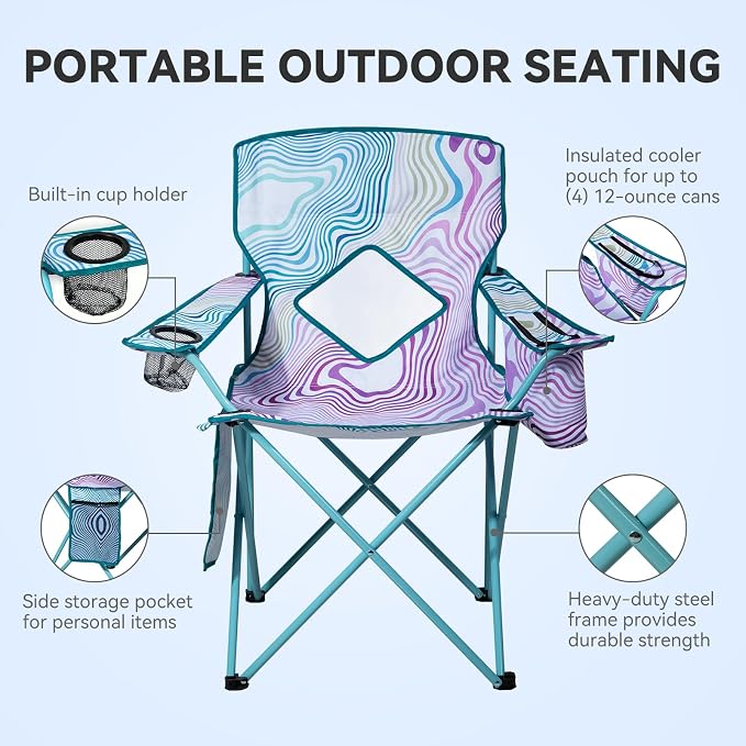 Nazhura 4 Pack Outdoor Camping Chairs Folding/Foldable/Portable - Image 4
