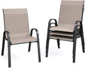 Patio Dining Chairs Set of 4, Stackable Dining Chairs High Back, Breathable by VonzoyHome