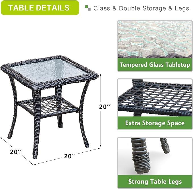 Outdoor Recliner, Aluminum Frame Patio Chaise Lounge Chairs - Image 6