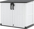 Plastic Outdoor Storage Shed, 36 Cu Ft Waterproof Outdoor Storage Cabinet by WTFGO