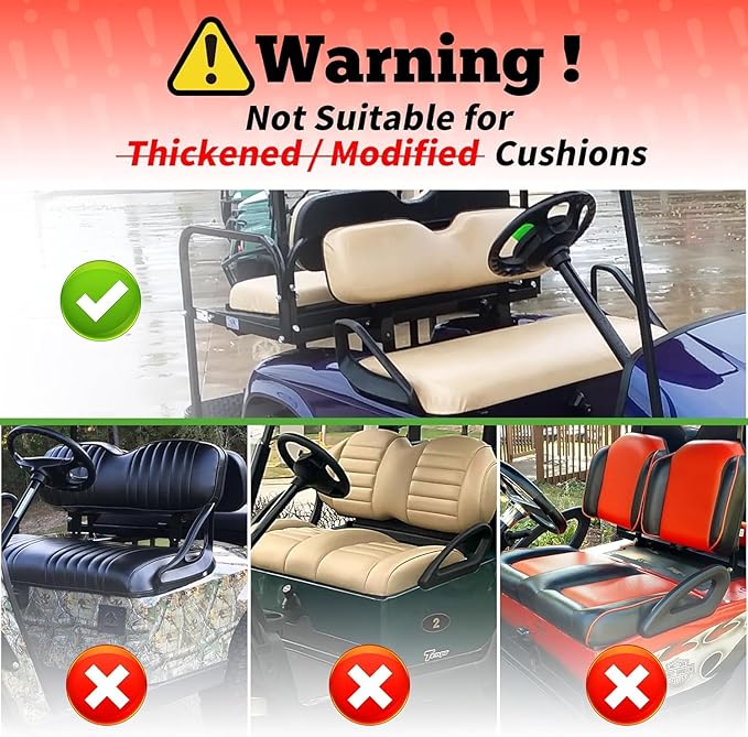 10L0L Golf Cart Front and Rear Seat Cover Set for Club Car DS/Precedent/Onward/Tempo & Yamaha G29 /Drive 2,Stylish 4 Passenger Front Back Seat Covers,Breathable Washable Polyester Mesh (Black/Beige)