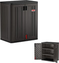Suncast 30" Heavy-Duty Resin Outdoor Storage Cabinet, Dark Gray by SuncastCommercialProducts