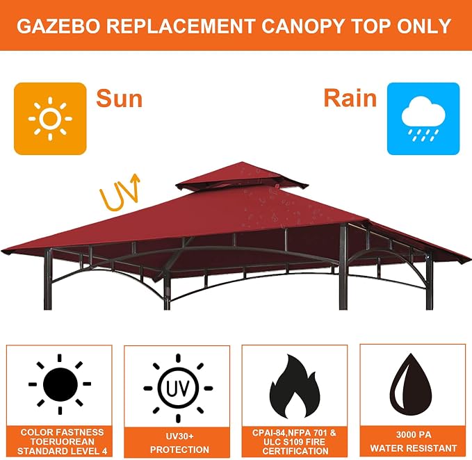Eurmax USA High Performance Grill Gazebo Canopy Replacement Cover 5x8 BBQ - Image 5