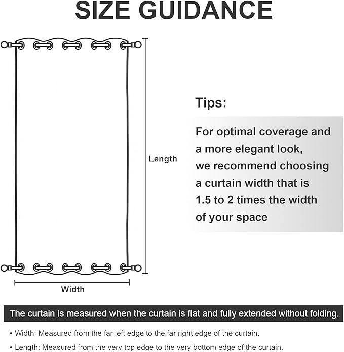 RYB HOME 2 Panels Outdoor Curtains - Image 7