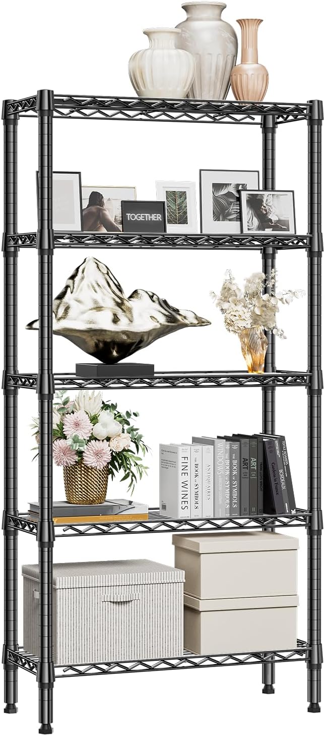 M MZG 1250 lbs 5 Tier Shelf Metal Storage Shelves Wire Rack Closet Organizers - Image 8