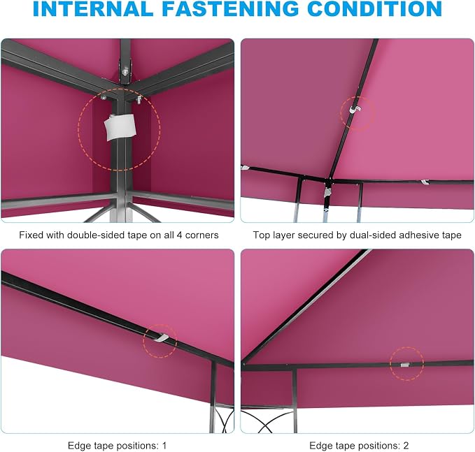 10x10 Gazebo Canopy Replacement Top, 300D High-Density Waterproof Single Layer - Image 6