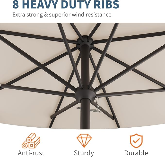 10FT Patio Umbrella, Outdoor Umbrella - Image 4