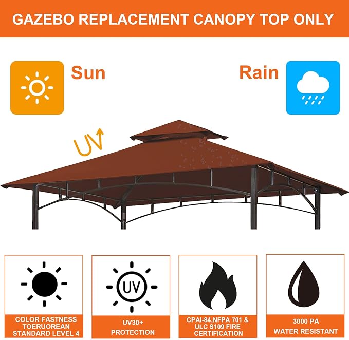 Eurmax USA High Performance Grill Gazebo Canopy Replacement Cover 5x8 BBQ - Image 5