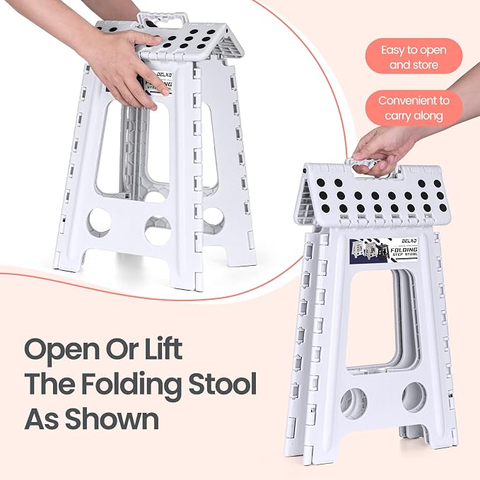 Delxo 17.5 Inch Folding Step Stool, Foldable Step Stool - Image 5