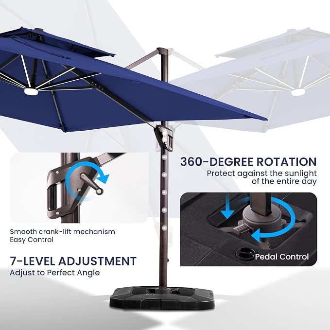 10x10 FT Outdoor Cantilever Patio Umbrella - Image 6
