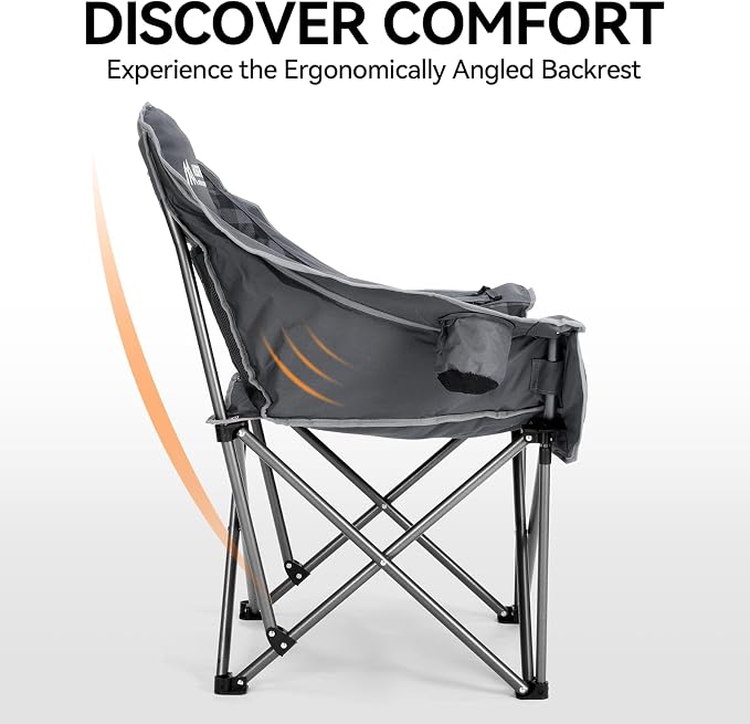 Huskfirm Oversized Camping Chair, Padded Camping Chairs Support 450LBS - Image 6