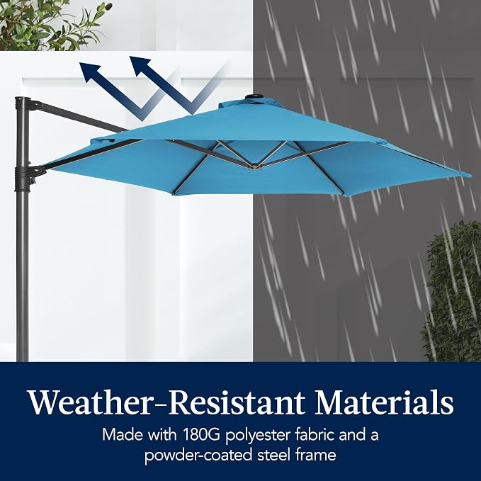 Best Choice Products 10ft Solar LED Offset Cantilever Hanging Market Patio - Image 6