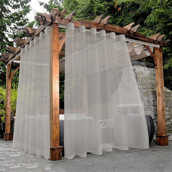 BONZER Waterproof Sheer Outdoor Curtains by Bonzer
