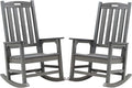 Outdoor Rocking Chairs Set of 2, Oversized Porch Rocker | Weather Resistant by PsilvamGardenFurniture