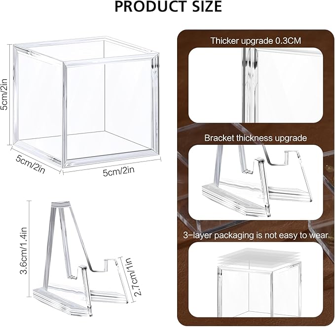 Championship Ring Display Case, Acrylic Display Box and Holder for Super Bowl, Championship, and Baseball Rings, for Collectors and Enthusiasts, 8pcs