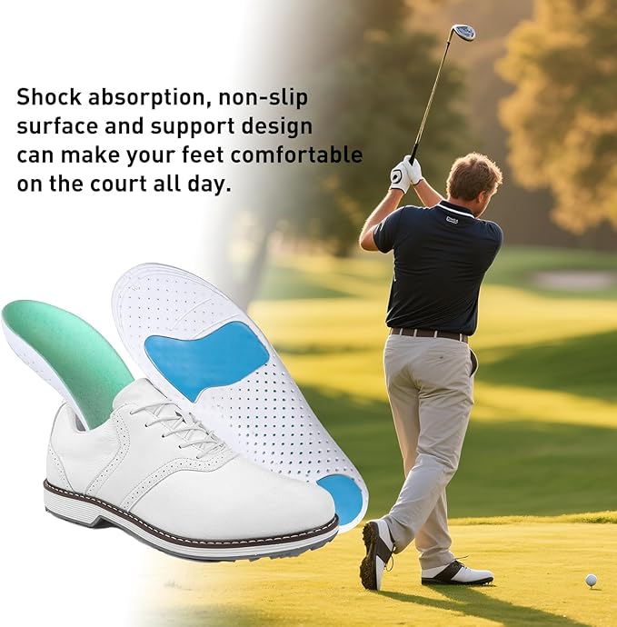Insoles for Golf Men's Shoes Replacement, Footwear Inserts for Arch Support Inserts to Help Reduce Fatigue Cushion Shock Absorbing (Men 7-9)