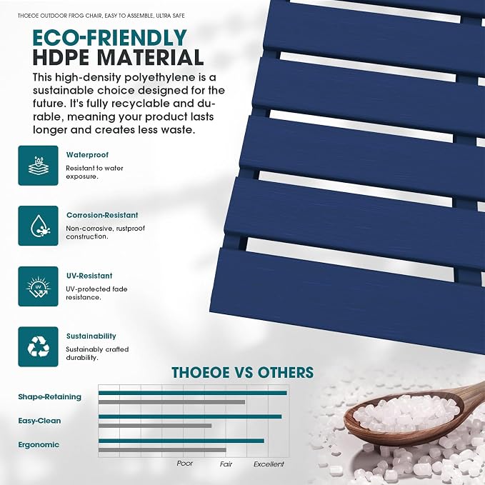 THOEOE Outdoor Rocking Chairs, Oversized Patio Rocking Chair | HDPE Outdoor - Image 5