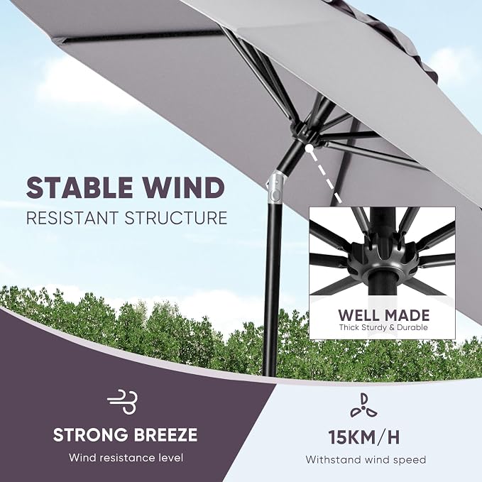 Tempera Patio Market Outdoor Table Umbrella - Image 5