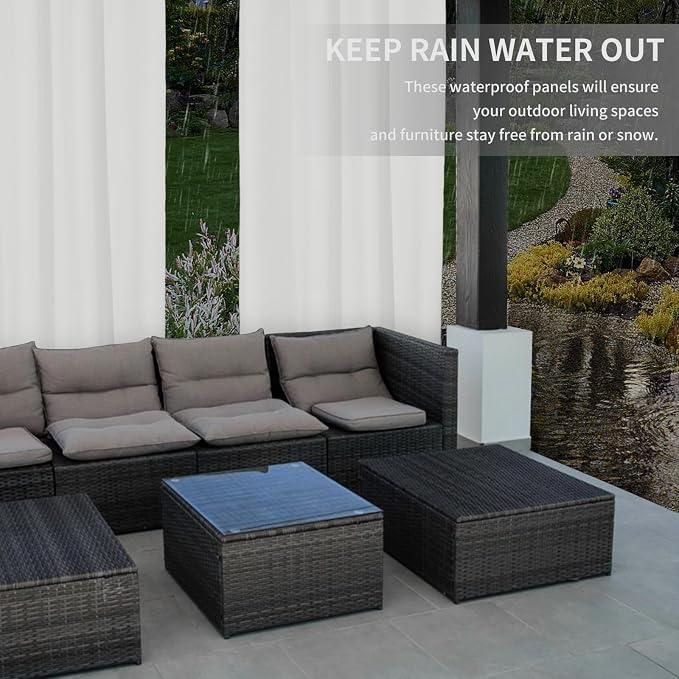 Easy-Going 100% Waterproof Outdoor Curtains 54x84 inch, Gazebo and Pergola 2 - Image 4