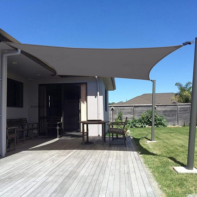 SUNNY GUARD Custom Size 16'x21' Rectangle Dark Grey UV Block Sunshade by SUNNYGUARD
