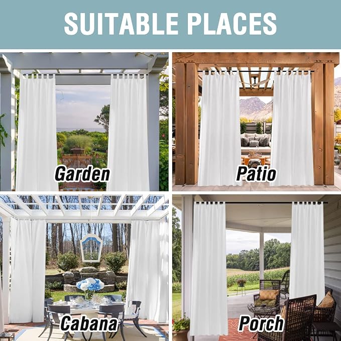 Outdoor Linen Sheer Curtains for Patio Waterproof - Image 7