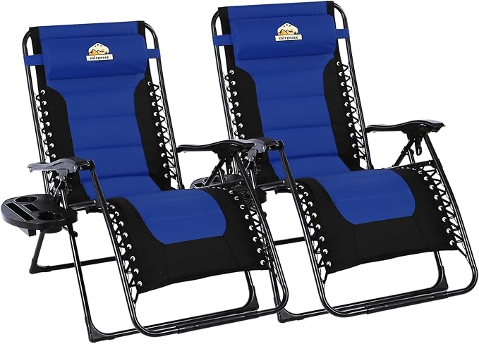 Colegence Oversized Padded Zero Gravity Chairs, 0-170° lock, removable side by ColegenceOutdoor