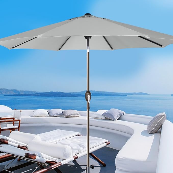 9' Outdoor Patio Umbrella, Outdoor Table Umbrella, Yard Umbrella, Market - Image 4