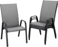 JEAREY Patio Dining Chairs Set of 4, Outdoor Stackable Dining Furniture Set by JEAREYOutdoorsCollection