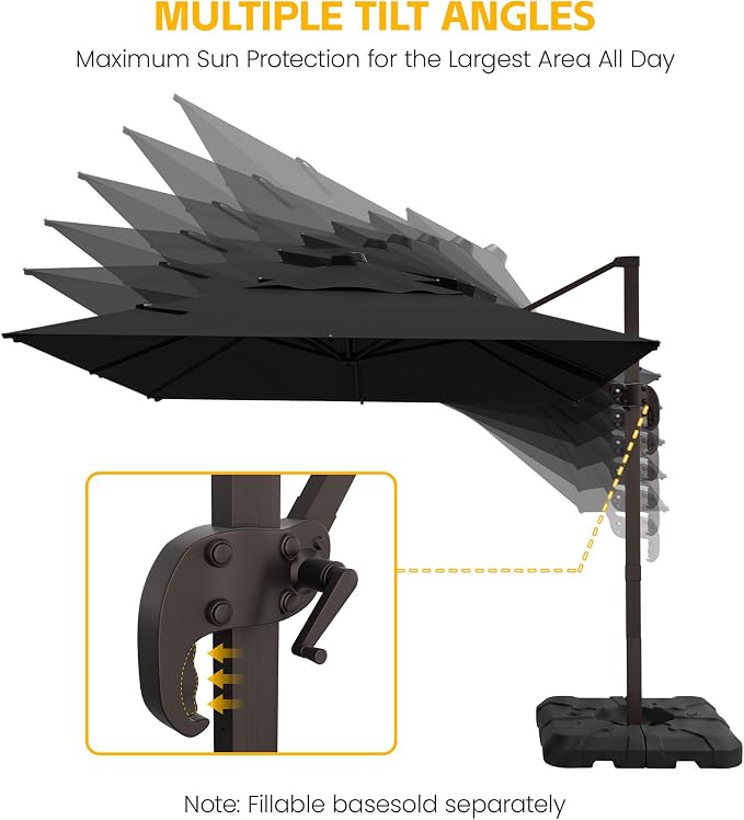 9x12 FT Patio Cantilever Umbrella - Image 3