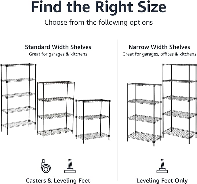 Amazon Basics 4-Shelf Heavy Duty Garage Shelving Storage Unit on 3" Wheel - Image 6