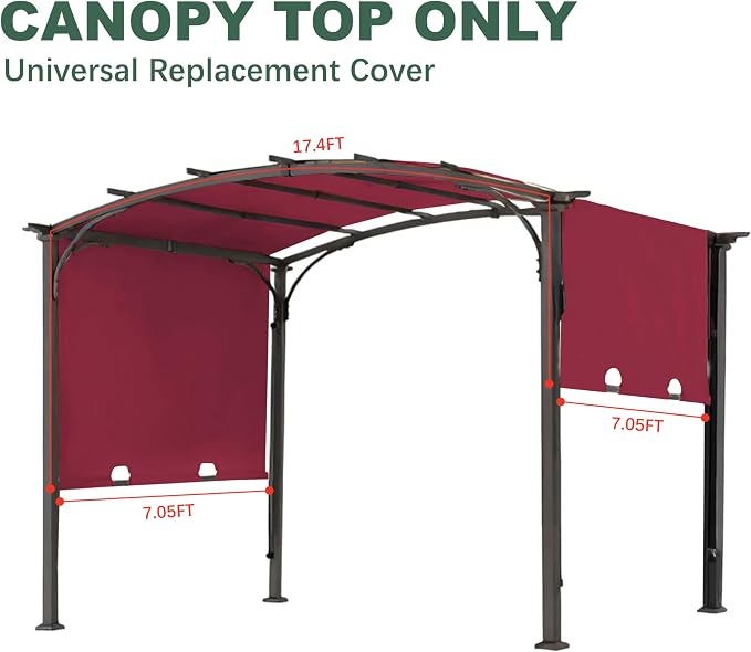 85" x 208" Universal Pergola Replacement Canopy Cover | Waterproof Shade Top - Image 2
