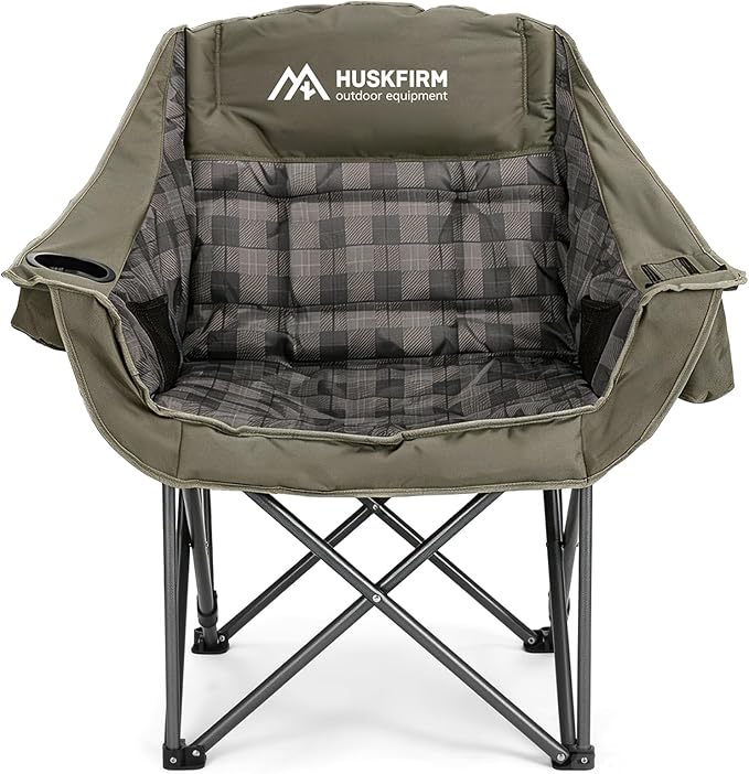 Oversized Camping Chair, Padded Camping Chairs Support 450LBS by Huskfirm