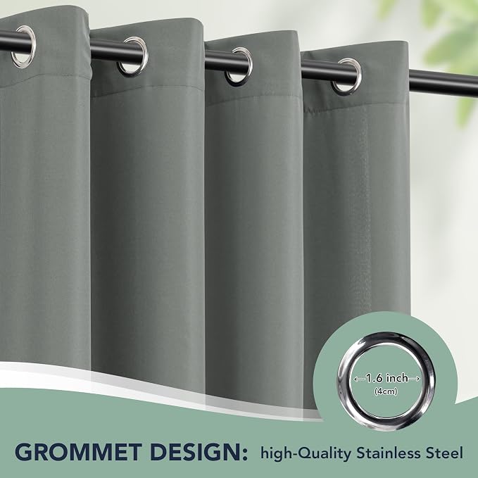 Patio Curtains Outdoor Waterproof, Privacy Drapes | Weatherproof & Sun Blocking - Image 6