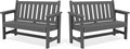 SERWALL HDPE Outdoor Bench, Weatherproof Porch Bench, 2 Pack, Suitable by SERWALL