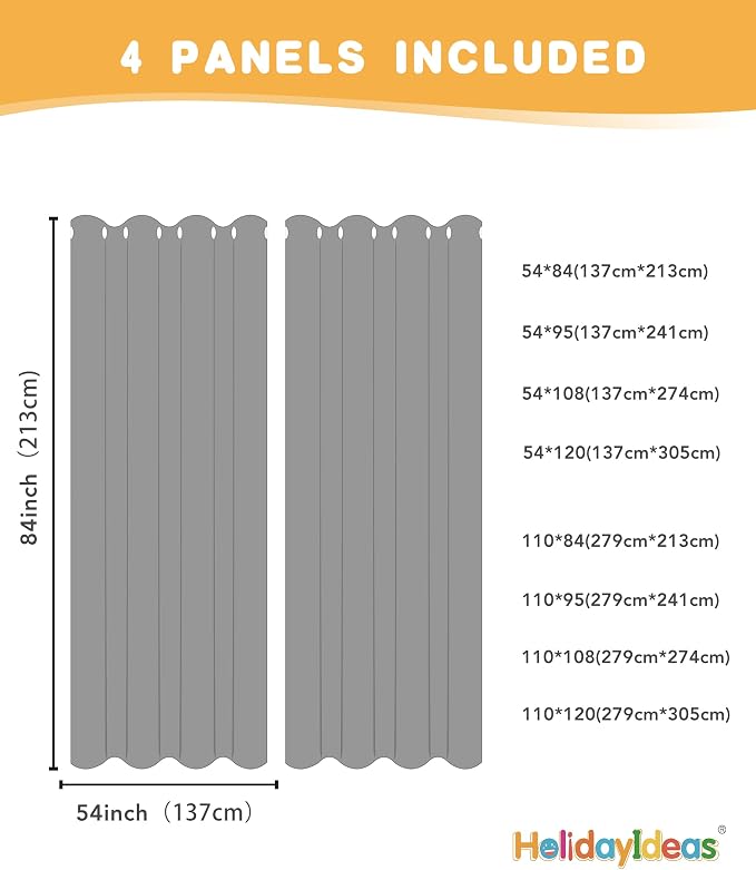 HolidayIdeas Outdoor Curtains for Patio Waterproof 4 Pcs 54x108 Inch Teal | - Image 5